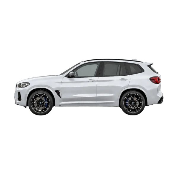 BMW X3 M 2022 prata, vista lateral (voltada para a esquerda)