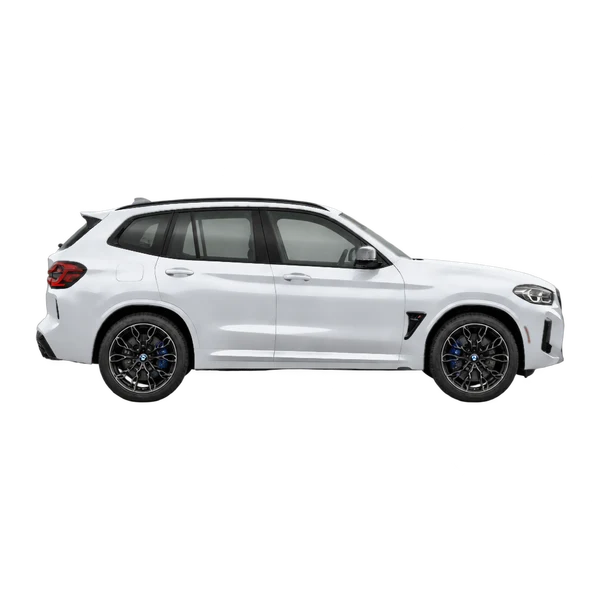 BMW X3 M 2022 prata, vista lateral (voltada para a direita)