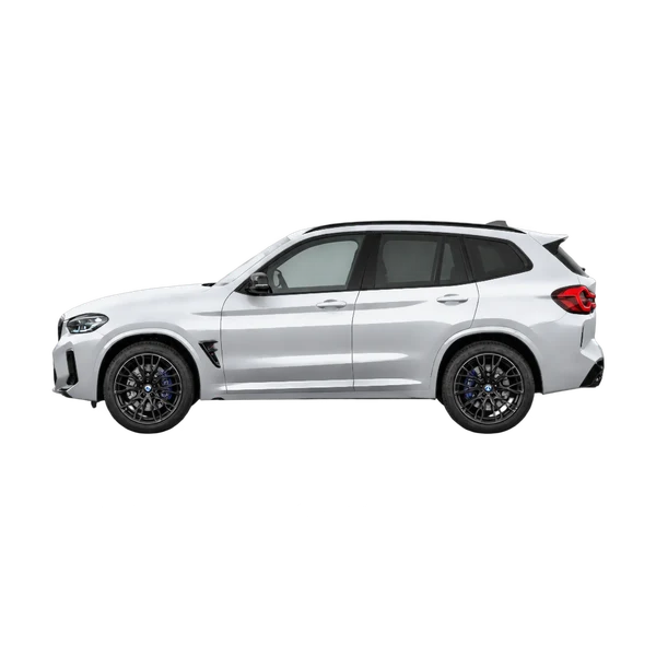 BMW X3 M 2023 prata, vista lateral (voltada para a esquerda)