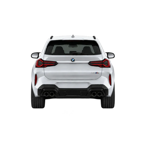 BMW X3 M 2025 prata, vista traseira