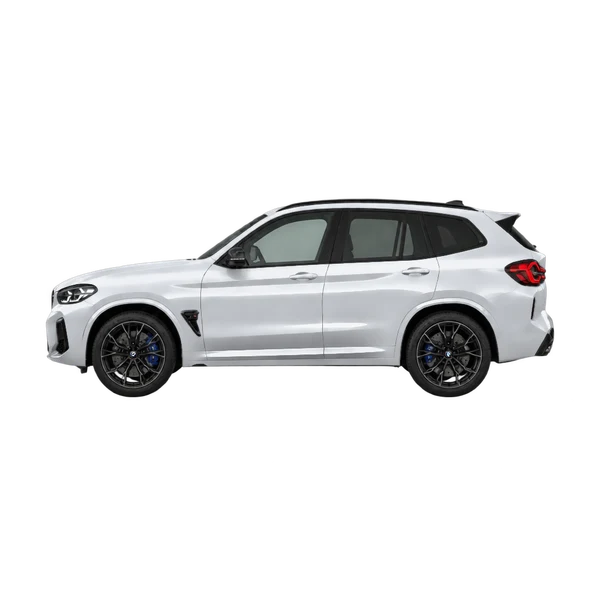 BMW X3 M 2025 prata, vista lateral (voltada para a esquerda)