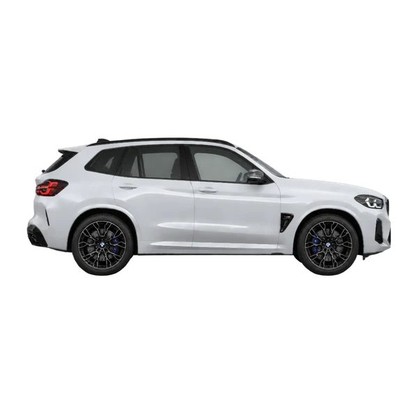 BMW X3 M 2025 prata, vista lateral (voltada para a direita)
