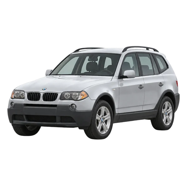 2004 BMW X3 in Silber, Ansicht: Dreiviertelansicht vorne (nach links gerichtet)