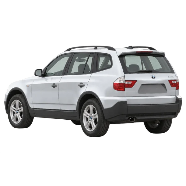 BMW X3 2008 argent, vue trois-quarts arrière (orienté vers la gauche)