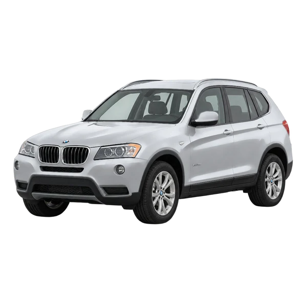 BMW X3 2013 prata, vista dianteira em três quartos (voltada para a esquerda)