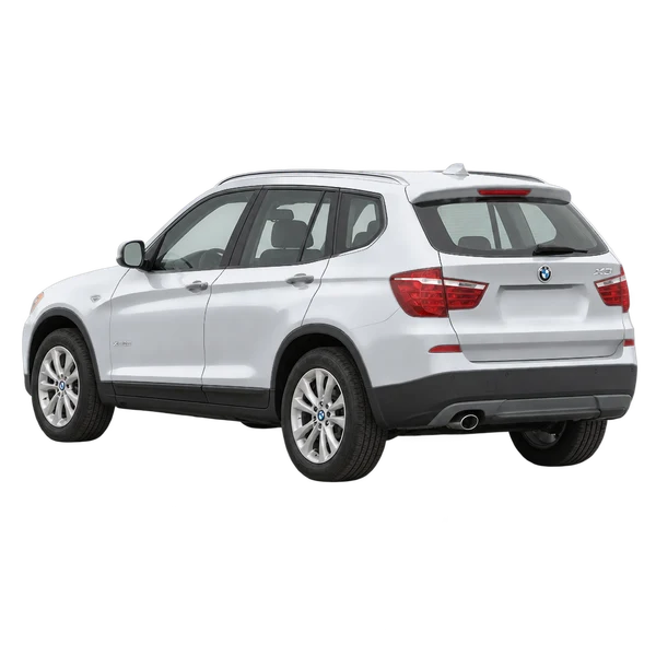 2017 BMW X3 in Silber, Ansicht: Dreiviertelansicht von hinten (nach links gerichtet)