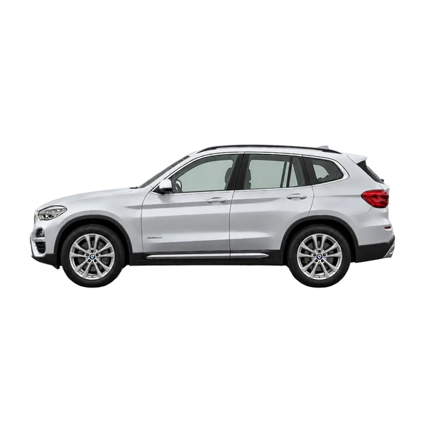 2018 BMW X3 in Silber, Ansicht: Seite (nach links gerichtet)