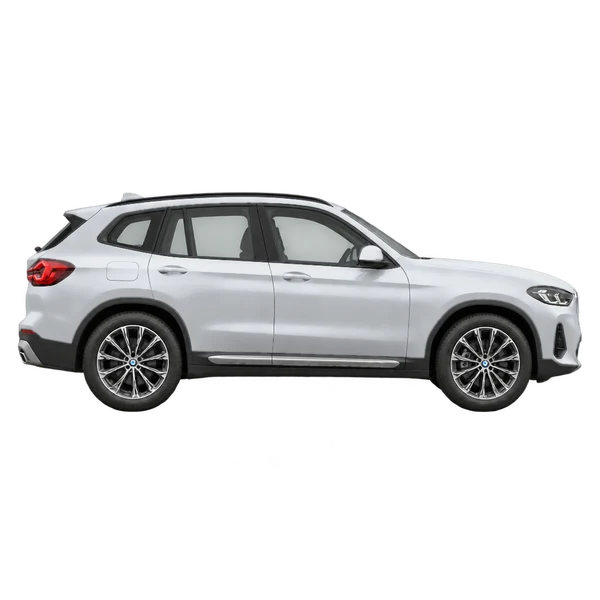 BMW X3 2026 prata, vista lateral (voltada para a direita)