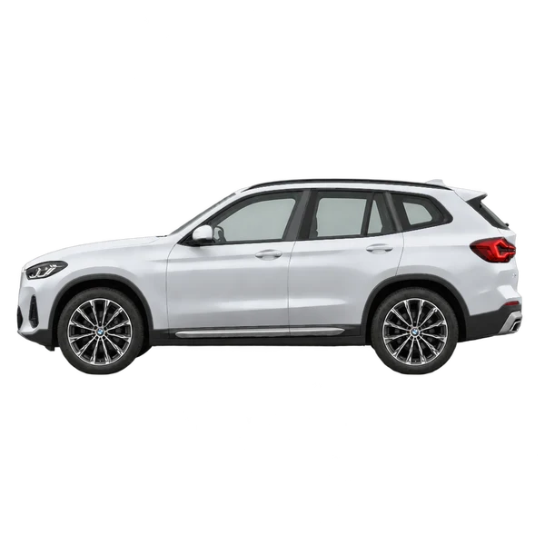 2027 BMW X3 in Silber, Ansicht: Seite (nach links gerichtet)