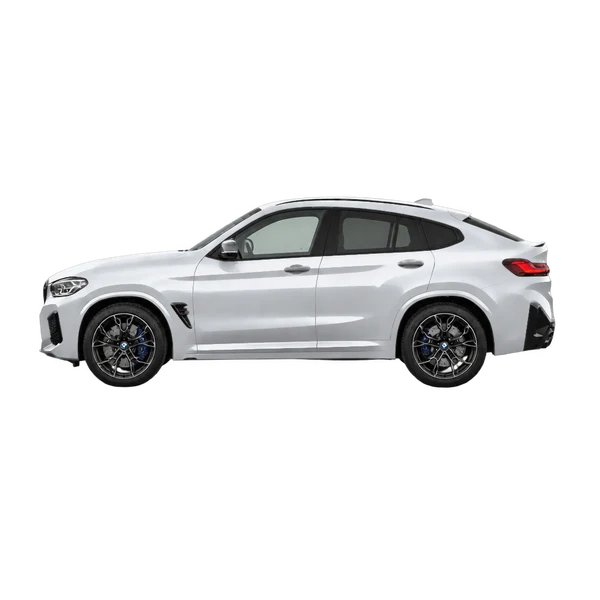 BMW X4 M Competition 2025 argent, vue côté (vers la gauche)