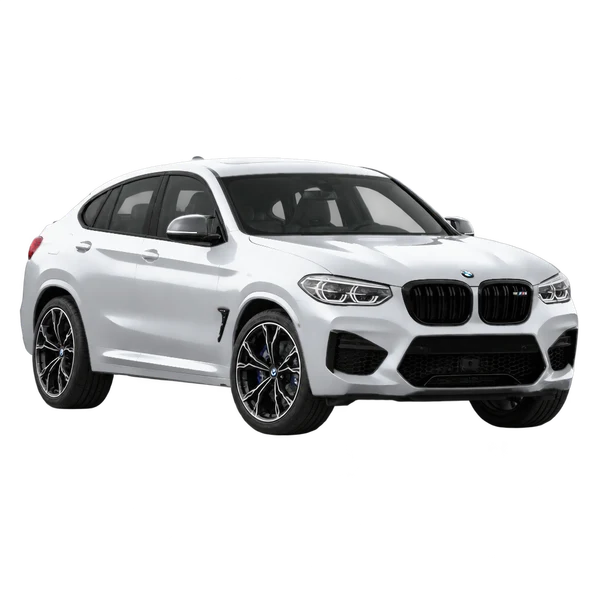 BMW X4 M 2019 prata, vista dianteira em três quartos (voltada para a esquerda)
