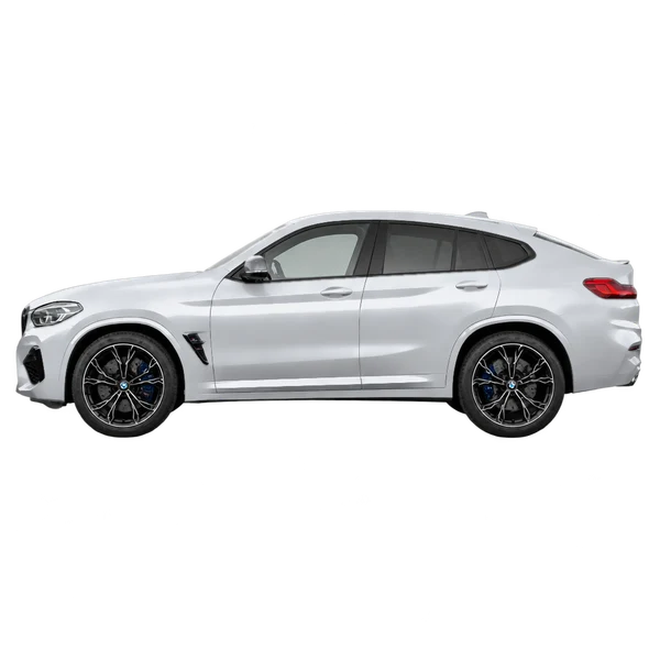 BMW X4 M 2020 prata, vista lateral (voltada para a esquerda)