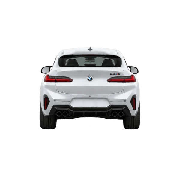 BMW X4 M 2022 prata, vista traseira