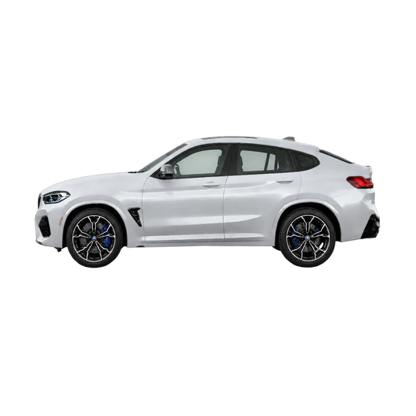 BMW X4 M 2022 prata, vista lateral (voltada para a esquerda)