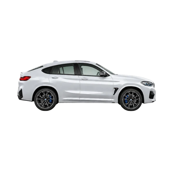 BMW X4 M 2022 prata, vista lateral (voltada para a direita)
