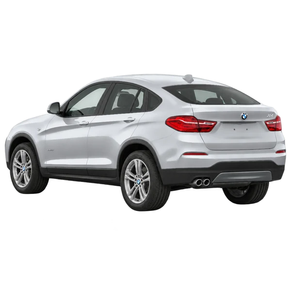 BMW X4 2014 en plateado, vista tres cuartos trasero (mirando a la izquierda)