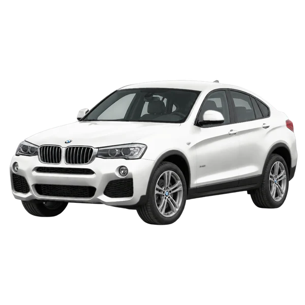 BMW X4 2014 en blanco, vista frontal tres cuartos (hacia la izquierda)