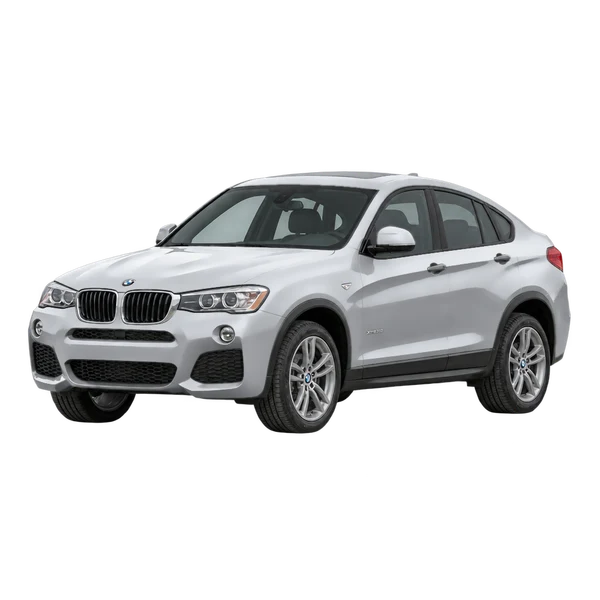 シルバーの2018 BMW X4(フロントスリークォーター(左向き)ビュー)