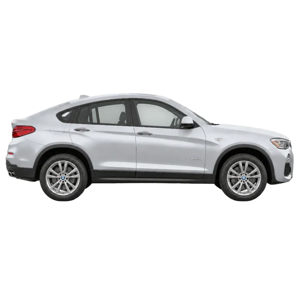 シルバーの2018 BMW X4(側面(右向き)ビュー)