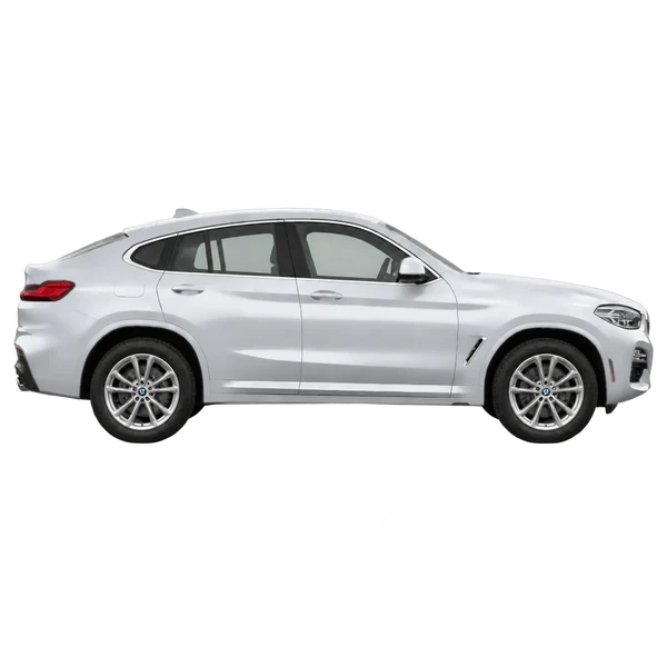 シルバーの2020 BMW X4（側面（右向き）ビュー）