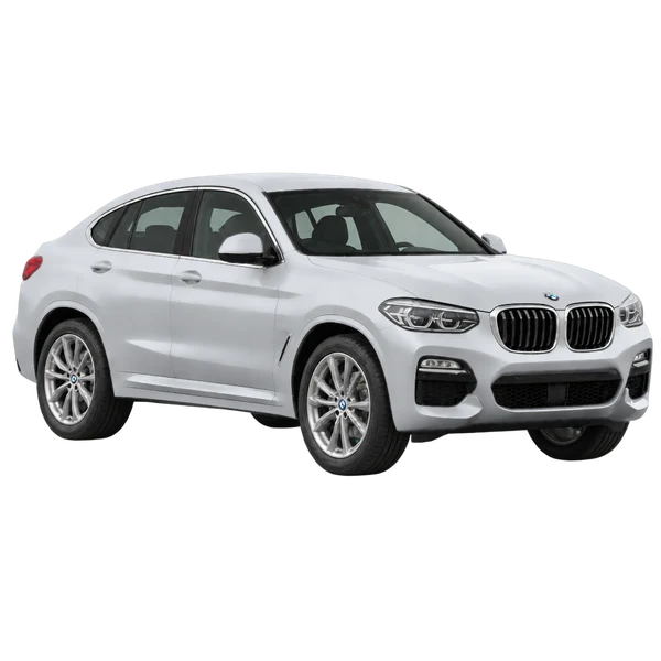 2021 BMW X4 in Silber, Ansicht: Dreiviertelansicht vorne (nach rechts)