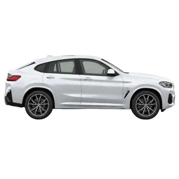 BMW X4 2026 prata, vista lateral (voltada para a direita)