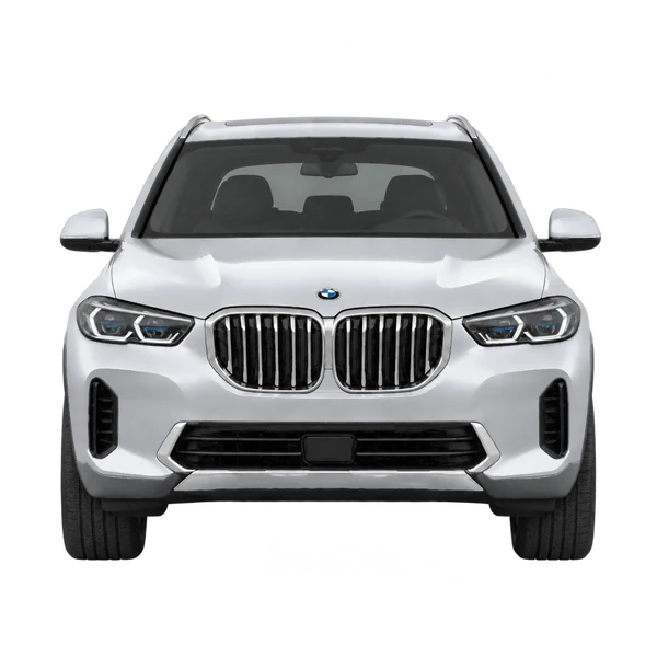 BMW X5 40 xDrive 2027 باللون فضي، منظر أمامي