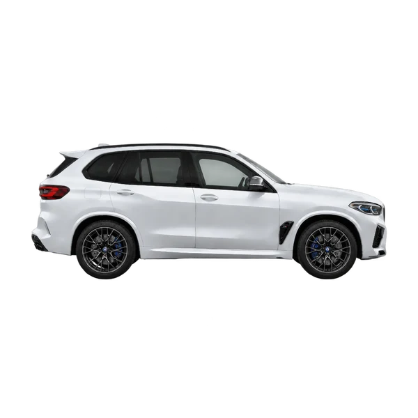 BMW X5 M Competition 2024 argent, vue profil (tourné vers la droite)