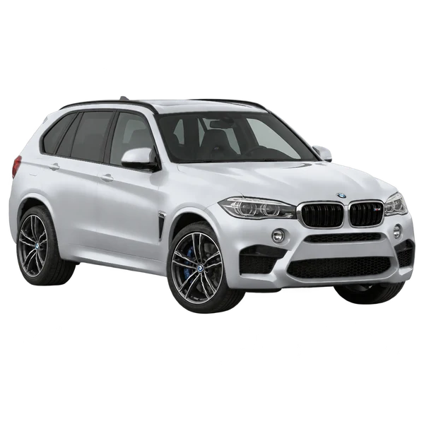 BMW X5 M 2016 prata, vista dianteira em três quartos (voltada para a esquerda)