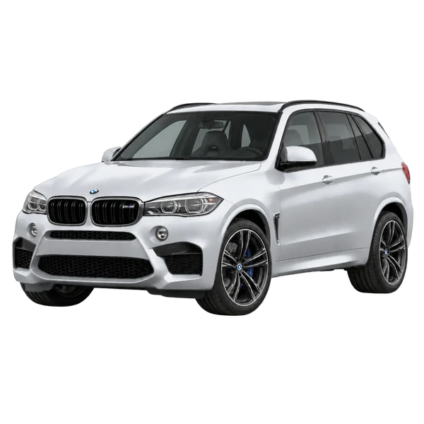 BMW X5 M 2018 prata, vista dianteira em três quartos (voltada para a esquerda)