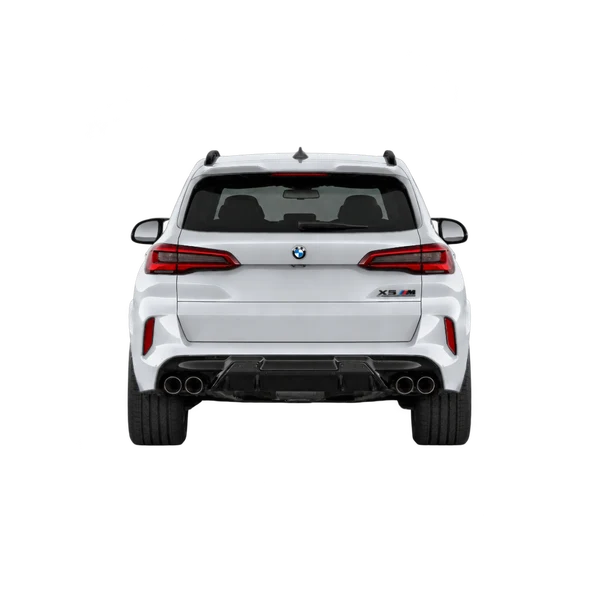 BMW X5 M 2022 prata, vista traseira