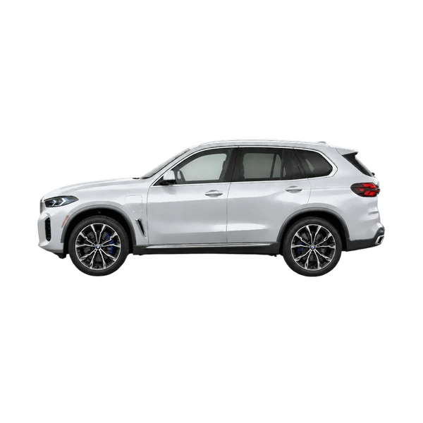 BMW X5 xDrive50e 2026 argent, vue côté (vers la gauche)