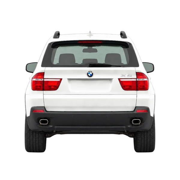 ホワイトの2007 BMW X5（リアビュー）
