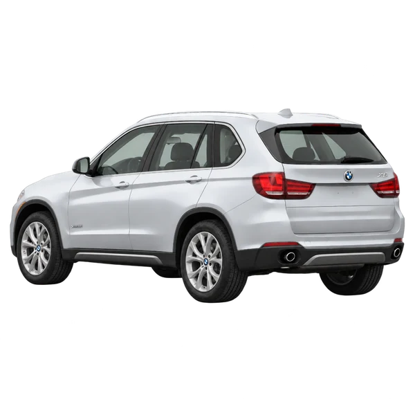 2016 BMW X5 in Silber, Ansicht: Dreiviertelansicht von hinten (nach links gerichtet)