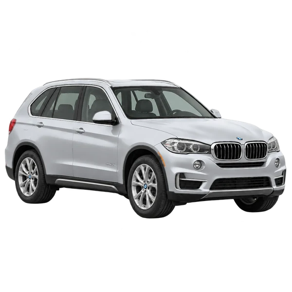 シルバーの2017 BMW X5(フロントスリークォーター(右向き)ビュー)