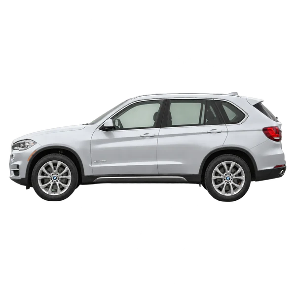 シルバーの2017 BMW X5(側面(左向き)ビュー)