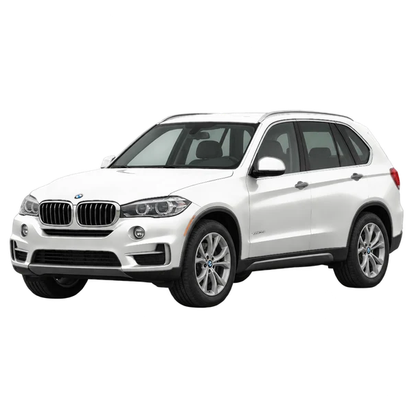 BMW X5 2018 branco, vista dianteira em três quartos (voltada para a esquerda)