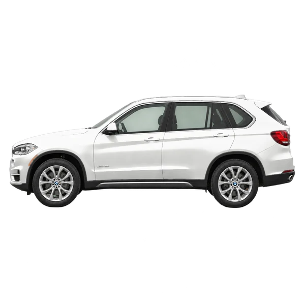 BMW X5 2018 branco, vista lateral (voltada para a esquerda)