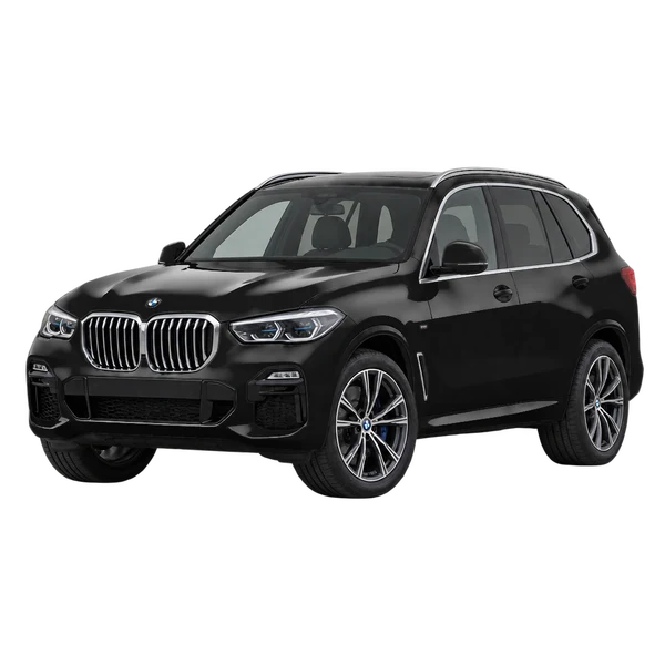 2020 BMW X5 in schwarz, Ansicht: Dreiviertelansicht vorne (nach links gerichtet)