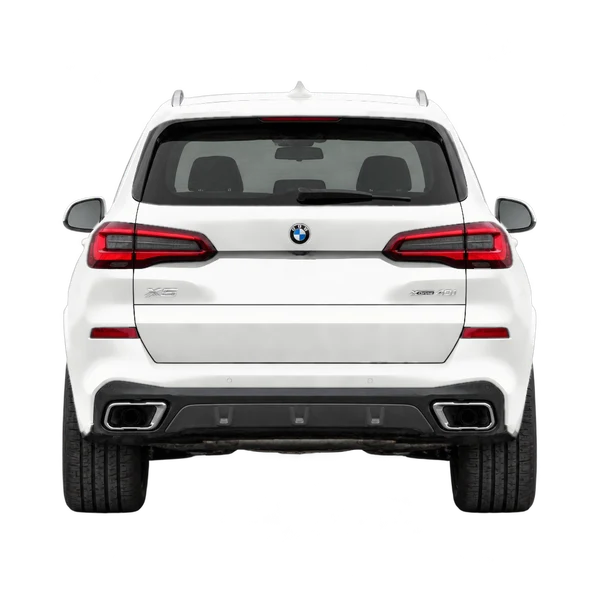 2021 BMW X5 in weiß, Ansicht: Heck