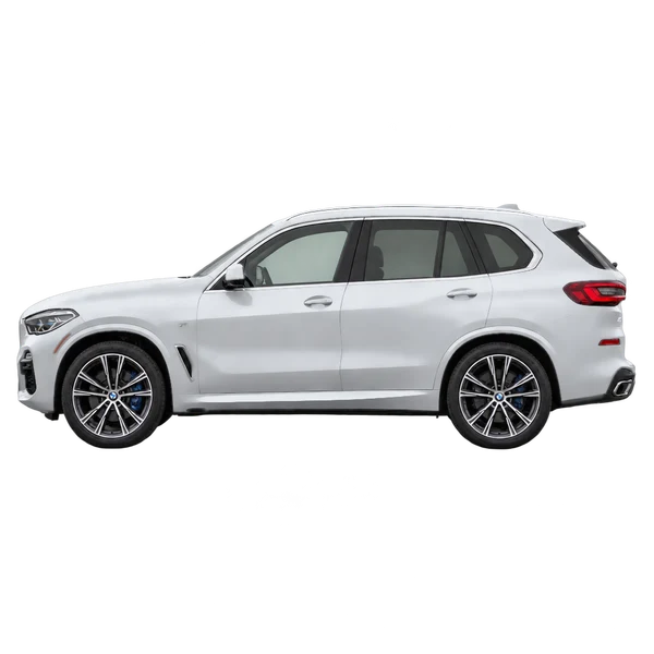 2022 BMW X5 in Silber, Ansicht: Seite (nach links gerichtet)