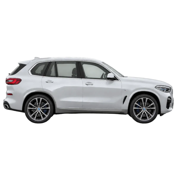 2022 BMW X5 in Silber, Ansicht: Seite (nach rechts gewandt)