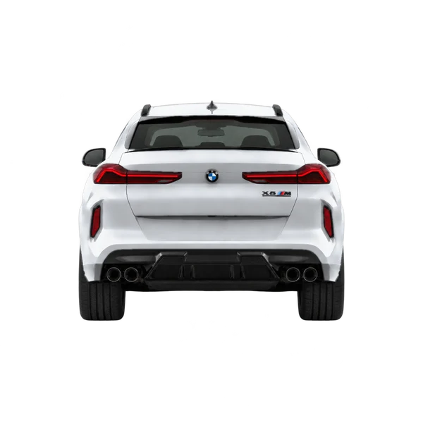 BMW X6 M 2022 prata, vista traseira