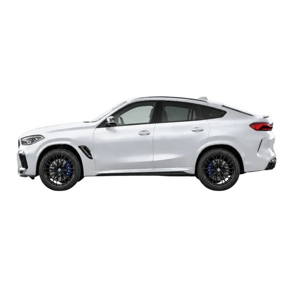 BMW X6 M 2022 prata, vista lateral (voltada para a esquerda)