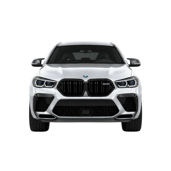 BMW X6 M 2023 prata, vista frente