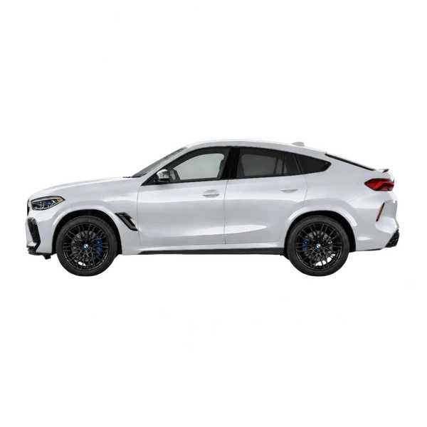 BMW X6 M 2023 prata, vista lateral (voltada para a esquerda)