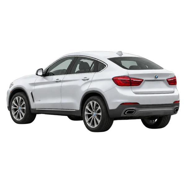 2017 BMW X6 in Silber, Ansicht: Dreiviertelansicht von hinten (nach links gerichtet)