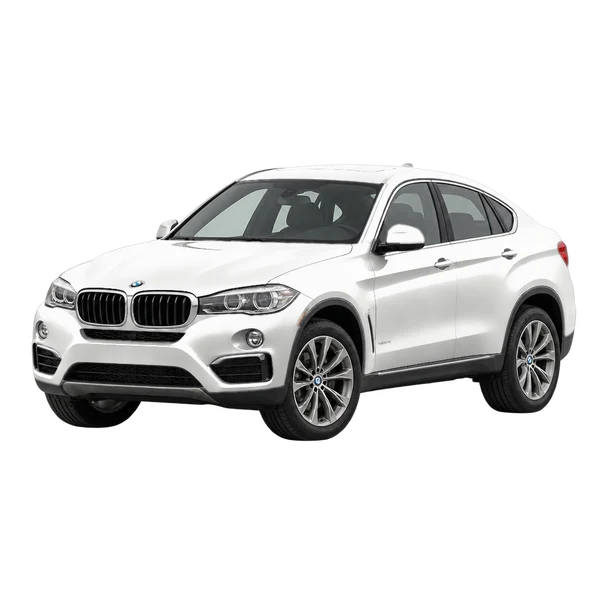 2017 BMW X6 in weiß, Ansicht: Dreiviertelansicht vorne (nach links gerichtet)