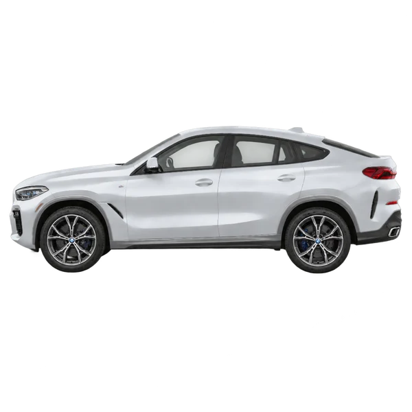 2022 BMW X6 in Silber, Ansicht: Seite (nach links gerichtet)