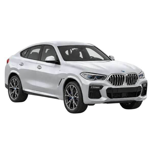 2024 BMW X6 in Silber, Ansicht: Dreiviertelansicht vorne (nach rechts)